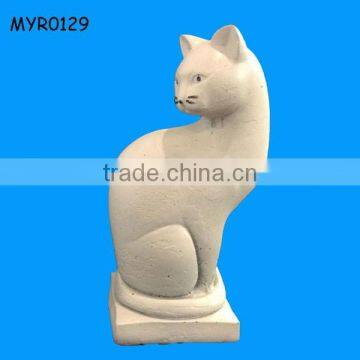 White Cat Garden Concrete Statue for Outdoor Decoration photo-2