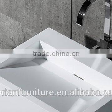 Acrylic Solid Surface Corian New Design Hote Bathroom Basin Stand photo-4