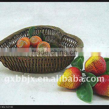 Heart shaped rattan weave storage rattan vagetable trays set of two