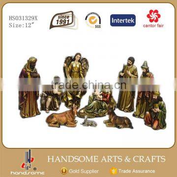 8 Inch Resin Craft Religious Items Child Theme Christmas Nativity Scene Crib Set photo-4