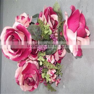 SJ20170027 pink peach artificial silk rose bud