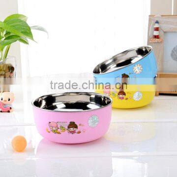 2016 New Style Colorful Plastic Baby Use Thermal Stainless Steel Bowl photo-2