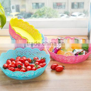 new product colorful plastic fruit basket fruit tray snack tray nut bowl candy tray