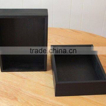 Wooden Box Wedding Centerpiece Black Box Flower Planter 12"x9"x3" photo-3