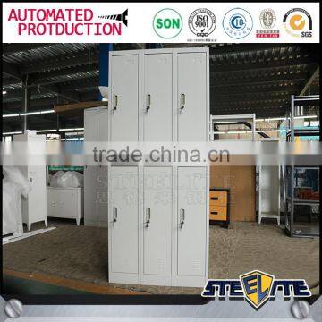 Cheap staff lockers steel clothing cabinet 6 door metal locker