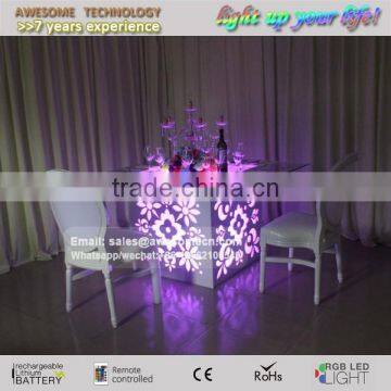 Modern Glass Top Dining Room Table With Led Lighting, Dining Table Design photo-3