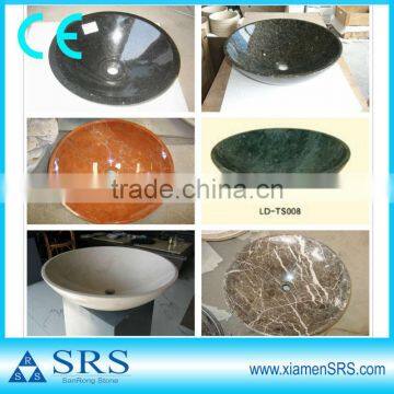 Round granite stone sink and basin