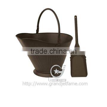 Fireplace Matte Black Metal Coal Bucket