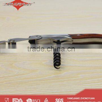 Wood Handle Bottle Cork Opener Wine Corkscrew With Knife photo-6