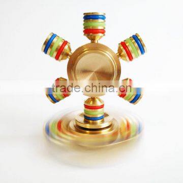 Hot Sale Hexagonal Hand Spinner Brass Fidget Toy Metal EDC Finger Spinner Stress Luminous photo-2