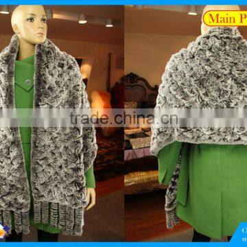 High Quality Knitted Rex-Rabbit Scarf photo-2