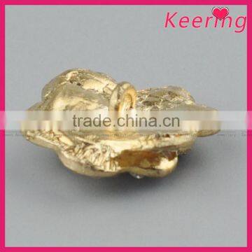 Decorative Shiny Metal Rhinestone Gold Buttons for Decoration WBK-1489 photo-4