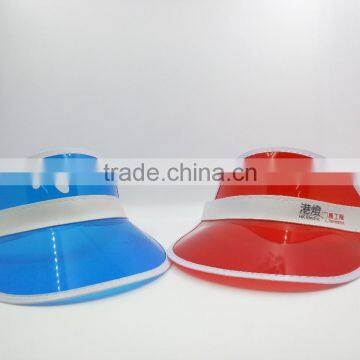 New Arrival Wholesale Plastic Long Brim Sun Visor Cap Transparent