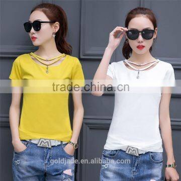 New Casual Women Blank T Shirt Customized New Fashion Design Girls t Shirt photo-2