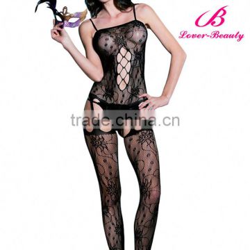 Hot Sale Black Women Open Crotch Bodystocking Wholesale