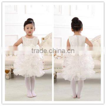 2016 Latest Designs Champagne Spring Kid Tutu Dance Style Fancy High Quality Flower Baby Girls Party Night Dress Design photo-5