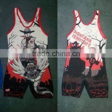 Custom Sublimation State Wrestling Singlets/Wrestling Singlets With Lycra photo-2