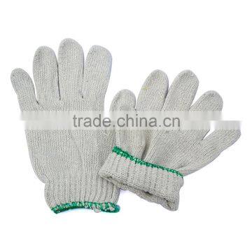 white poly cotton knitted safety gloves