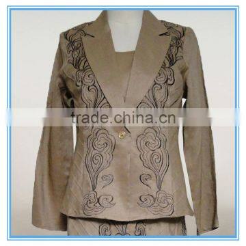 Ladies Jacket and Skirt Business Embroidery Design Suit photo-3