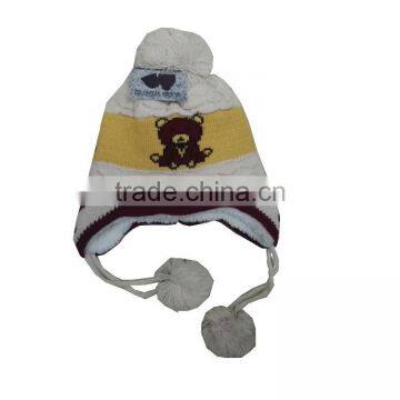 Custom Knitted Pom Beanie Hat Winter Beanie Hat photo-4