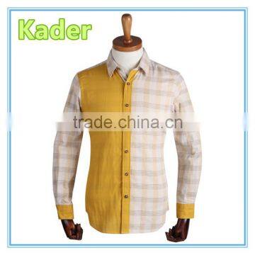 latest casual shirts for men pictures with two layer yarn-dyed fabric