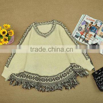 Top Selling Women Ladies Winter Ethnic Wool Batwing Sleeve Poncho Coats photo-3