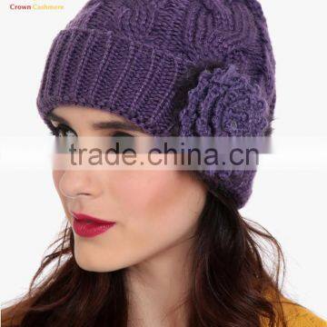 Women Knitted Cashmere Wool Winter Beanie Hat photo-6
