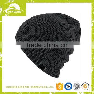 OEM Beanie/Winter/Knitted Hats With Leather Patch Logo For Men/Women