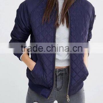 Runwaylover EY0999C Wholesale Winter Women Casual Padded Jersey Cotton Quilted Bomber Jacket photo-5