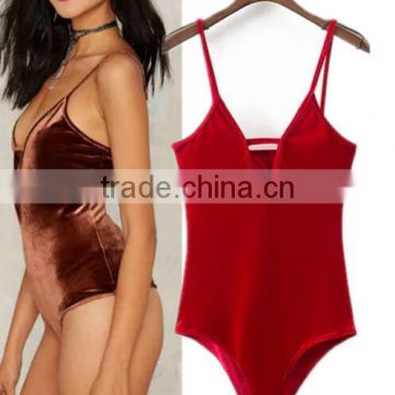 Runwaylover 5170 ladies sexy red velvet sexy bodysuit