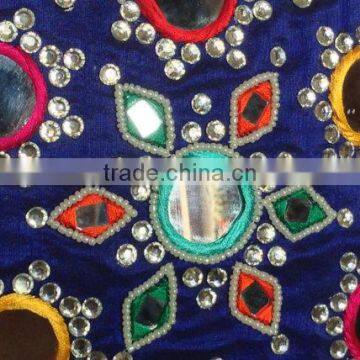 Peach Decorative Pillow With Applique & Mirror Embroidery, Accent Pillows, Couch Sofa Toss photo-3