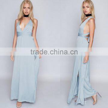 Latest Fashion Fancy Prom Dress Designs Women's Sexy Satin Maxi Dresses photo-3