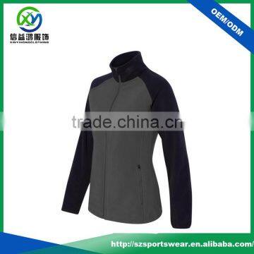 Custom Design Splicing Black Sleeve Comfort Warm Woman Jacket With Zip Pockets photo-2