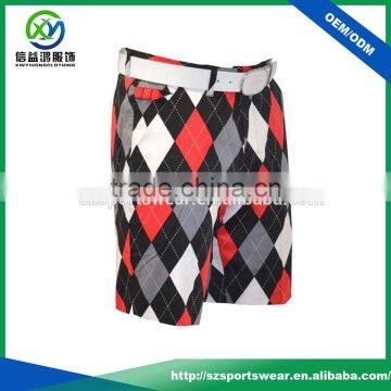 Sublimated printed mens Fashion new design Dry fit golf short pants/Golf shorts custom