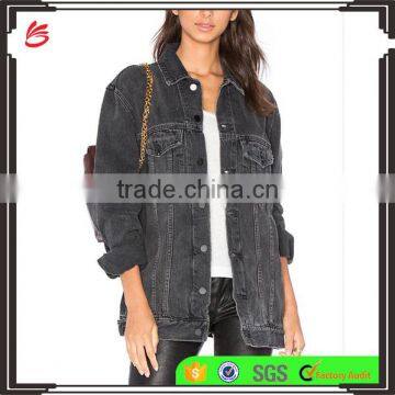 2017 high quality ladies custom denim jacket women wholesale spring jackets fashion jean jacket wholesale