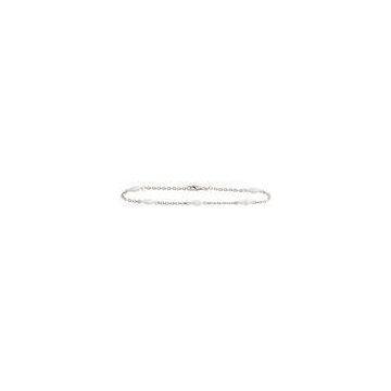 Small Marquise White Ceramic Silver Bracelet With Sterling Silver , 19cm CSB0871