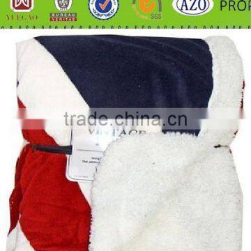 Union Jack Flag Print Super Soft Sherpa Fleece Blanket Bed Sofa Throw