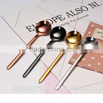 High Quality 304 Stainless Steel Tea Spoon /yh Black Titanium Plate Tea Spoon Coffee Spoon /fancy Dinnerware Tableware photo-2