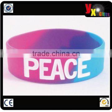 Peace Tie Dye Peacesign symbol Silicone Hippie Wristband Bracelet Vintage Swag/