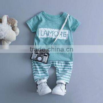 Summer Fashion Kids Clothing Baby 2pcs Short Sleeve T Shirt + Pants Suits Wholesale Kids Boy Shirt photo-2