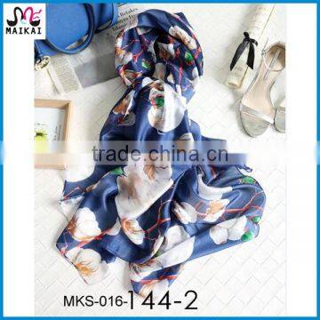 Latest new design chinese real silk scarf for 2017 spring