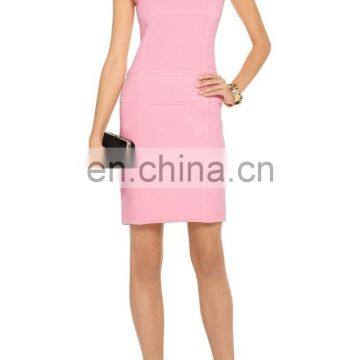 Wholesale Women Fashion Clothing Textured Cheap Sexy Pink Bandage Jersey Mini Dress photo-3