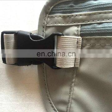 Grey Color Water Resistant Nylon Rfid Blocking Travel Hidden Fanny Pack