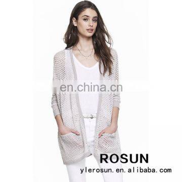 Wholesale western style open front oversized sweater lady crochet cardigan