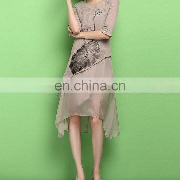 2015 New Design Half Sleeve Lady Custom Dress Shirt