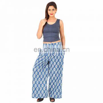 Casual Wear 100%Cotton Handmade Women Wear Loose Beach Boho Trousers Wide Leg Palazzo Long Unisex Yoga Pants