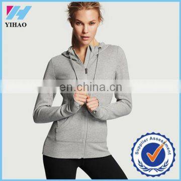 Trade Assurance Yihao 2015 Women Custom zip layerling hoodie fitness coat for women running clothing