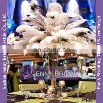 FTH02 Wedding Table Decoration White Artificial Ostrich Feathers photo-5