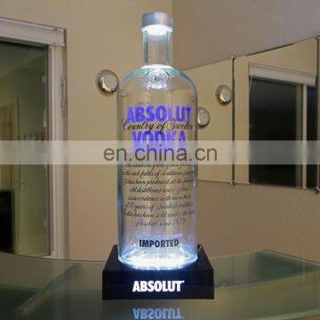 Laser cutting LOGO lighted LED Bottle Glorifier LED Bottle Base LED Bottle Display