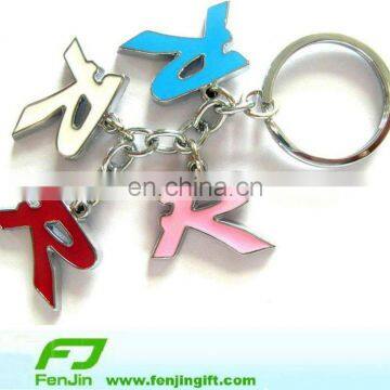 R metal letter keychain